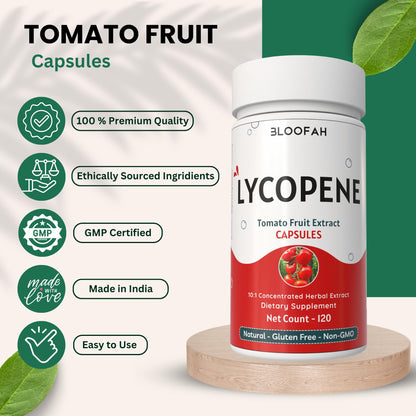 Bloofah 500mg Lycopene Tomato Extract 10:1 Capsules - 120 Count | Non-GMO & Gluten Free
