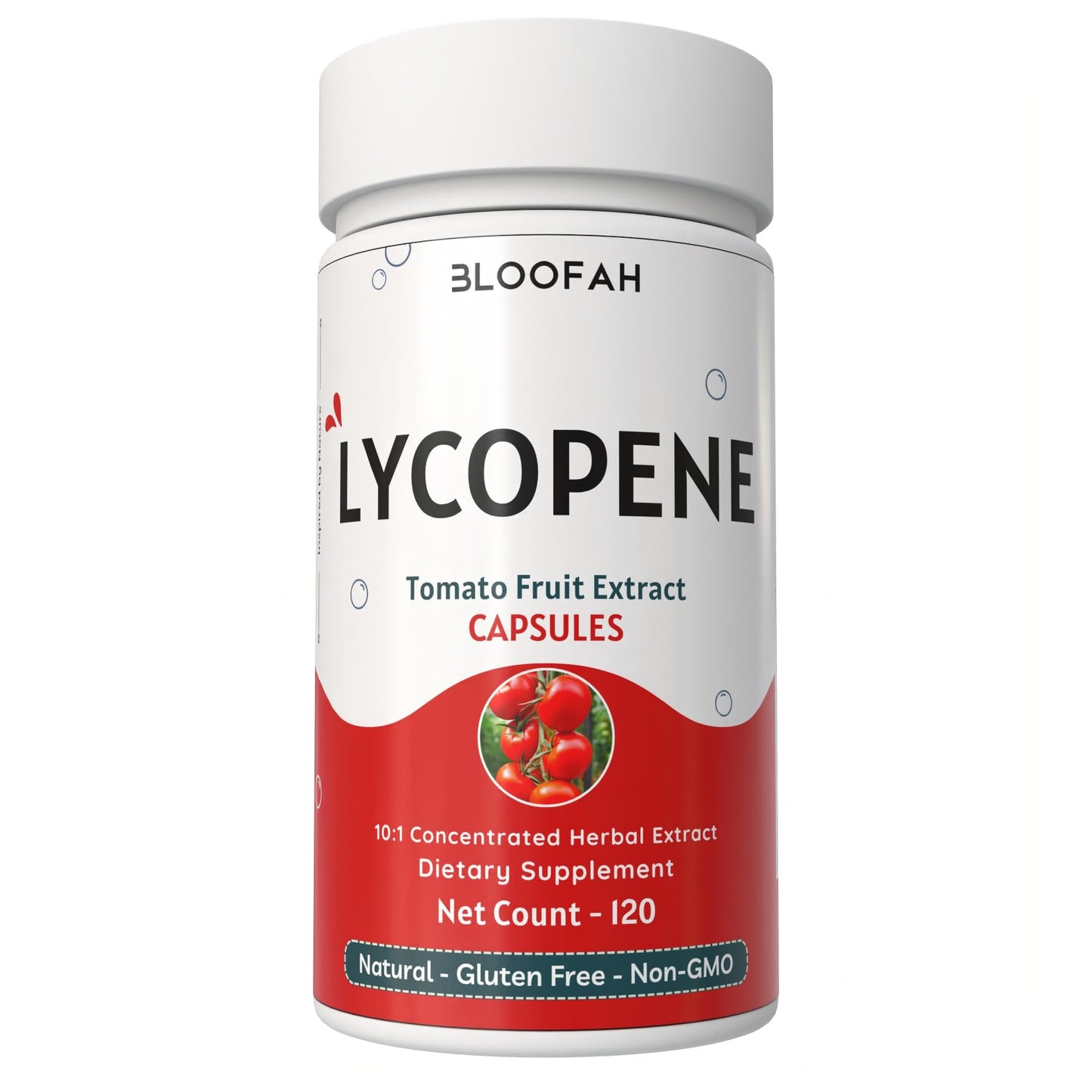 Bloofah 500mg Lycopene Tomato Extract 10:1 Capsules - 120 Count | Non-GMO & Gluten Free