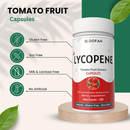 Bloofah 500mg Lycopene Tomato Extract 10:1 Capsules - 120 Count | Non-GMO & Gluten Free
