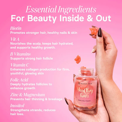 Bloom Hair Gummies – Biotin Hair Growth Vitamins for Women