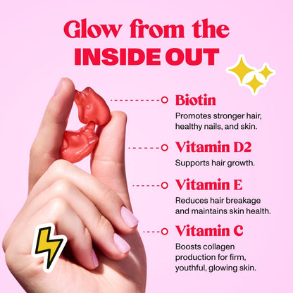 Bloom Robbins 60 Hair Gummies – Faster Hair Growth Vitamins for Women, 5000 mcg Biotin