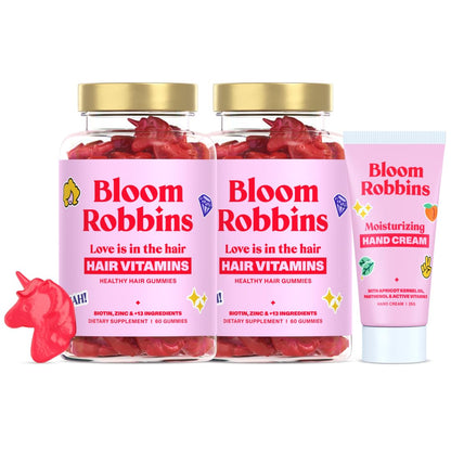 Bloom Robbins Hair Gummies – Biotin 5000mcg for Hair Growth (2 Pack) – Vegan & Non-GMO
