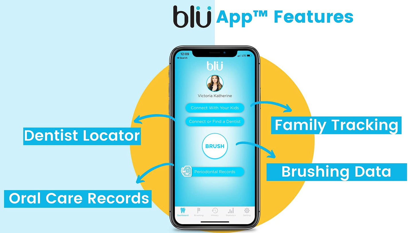 Blu Smart Bluetooth Kids Toothbrush with Live Tracking App – Rechargeable