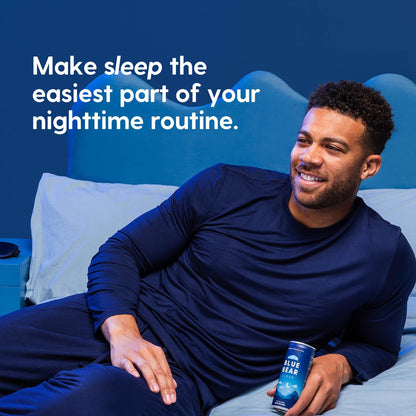 Blue Bear Melatonin Sleep Drink – White Peach Tea with 5 mg Melatonin, Caffeine-Free, Zero Sugar, 8.4 fl oz (12-Pack)