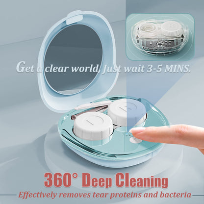 Portable Ultrasonic Contact Lens Cleaner with USB Charger (Blue)