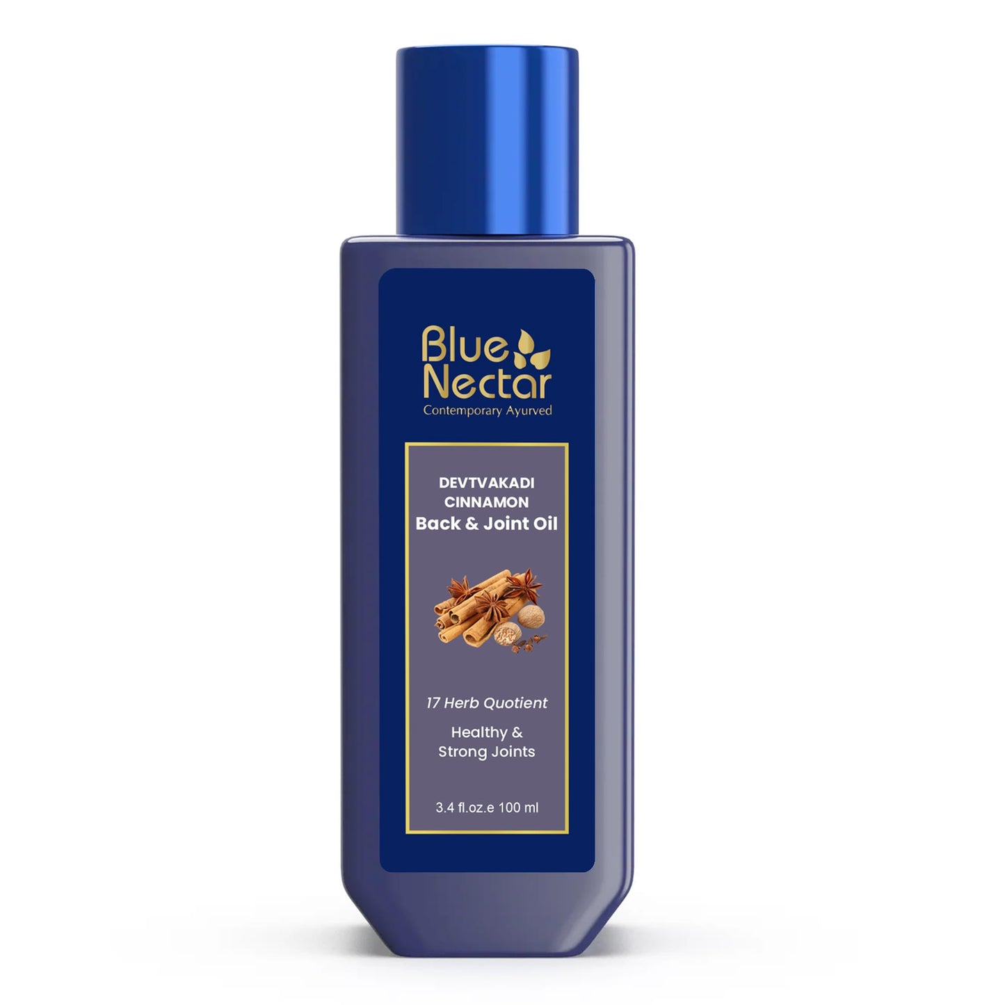 Blue Nectar Ayurvedic Pain Relief Oil – Back, Joint & Shoulder Pain with Cinnamon & Clove (3.38 Fl oz)