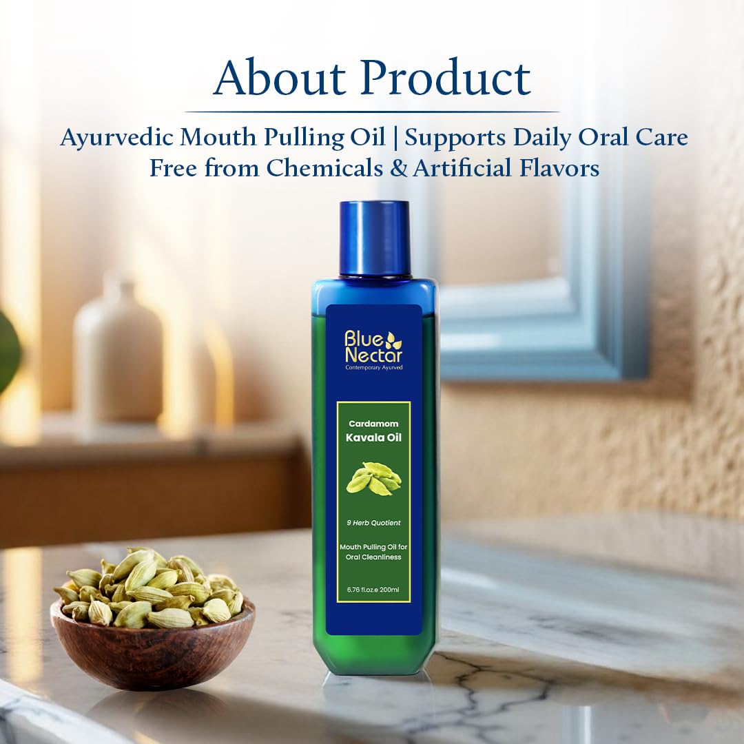 Blue Nectar Cardamom Mint Oil Pulling – Ayurvedic Mouthwash