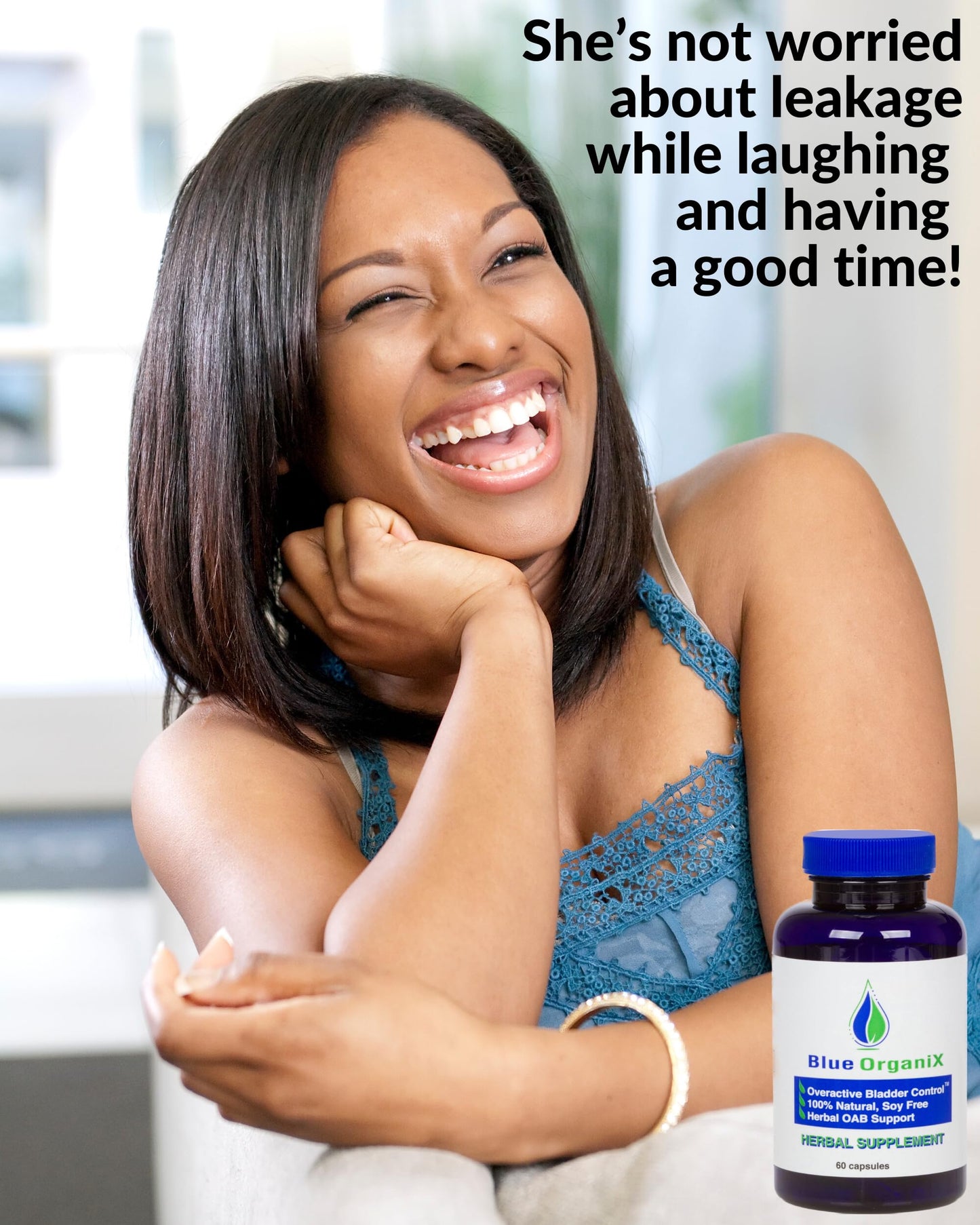 Blue Organix Overactive Bladder Control for Women and Men - 60 Vegetarian Capsules