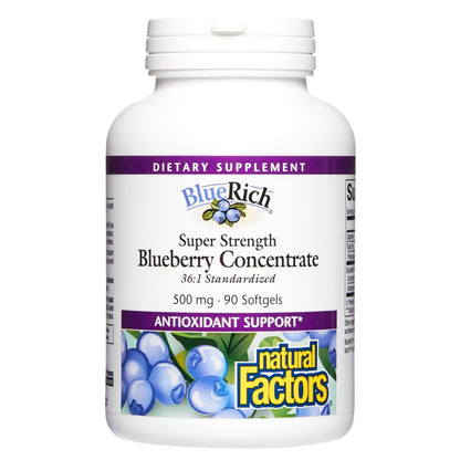 BlueRich by Natural Factors – Super Strength Blueberry Concentrate (90 Softgels)