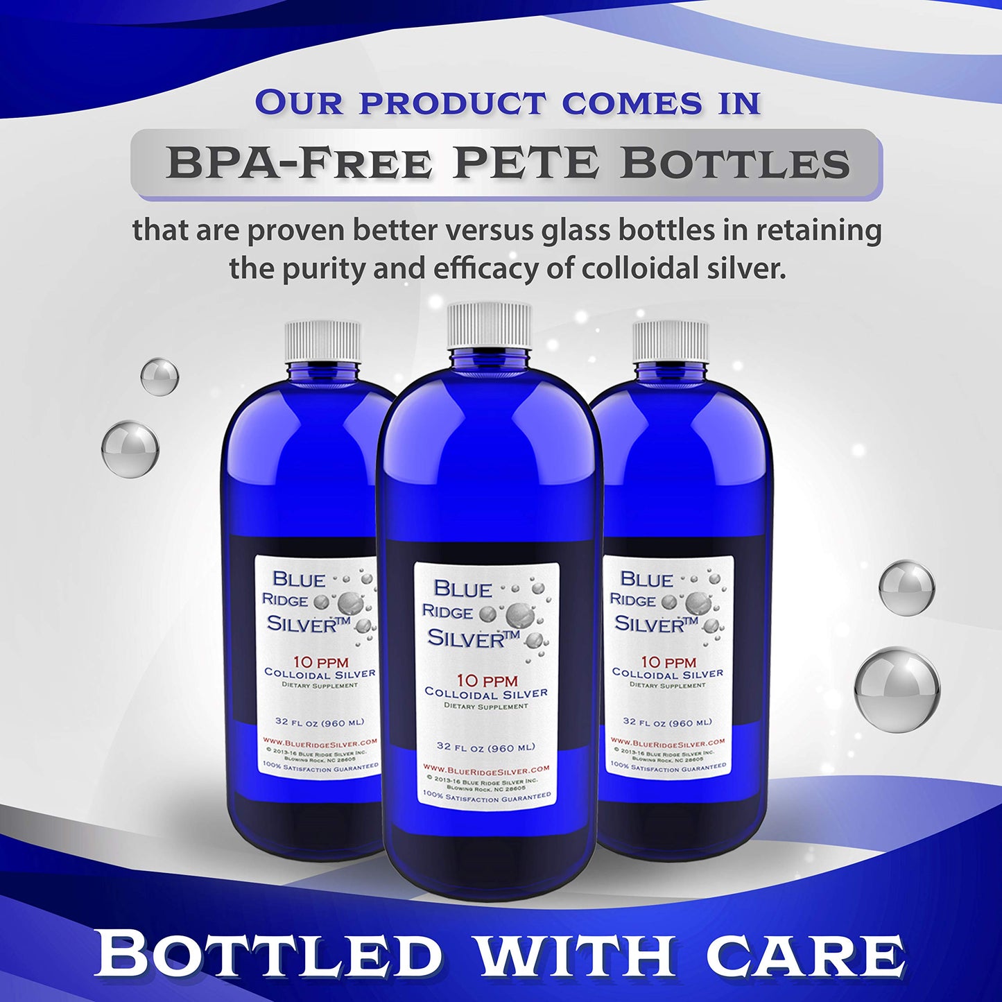 Blue Ridge Silver Colloidal Silver 32 oz 10 ppm - Immune Support