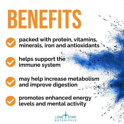 Lone Star Botanicals Organic Blue Spirulina Powder | 100% Pure Blue-Green Algae