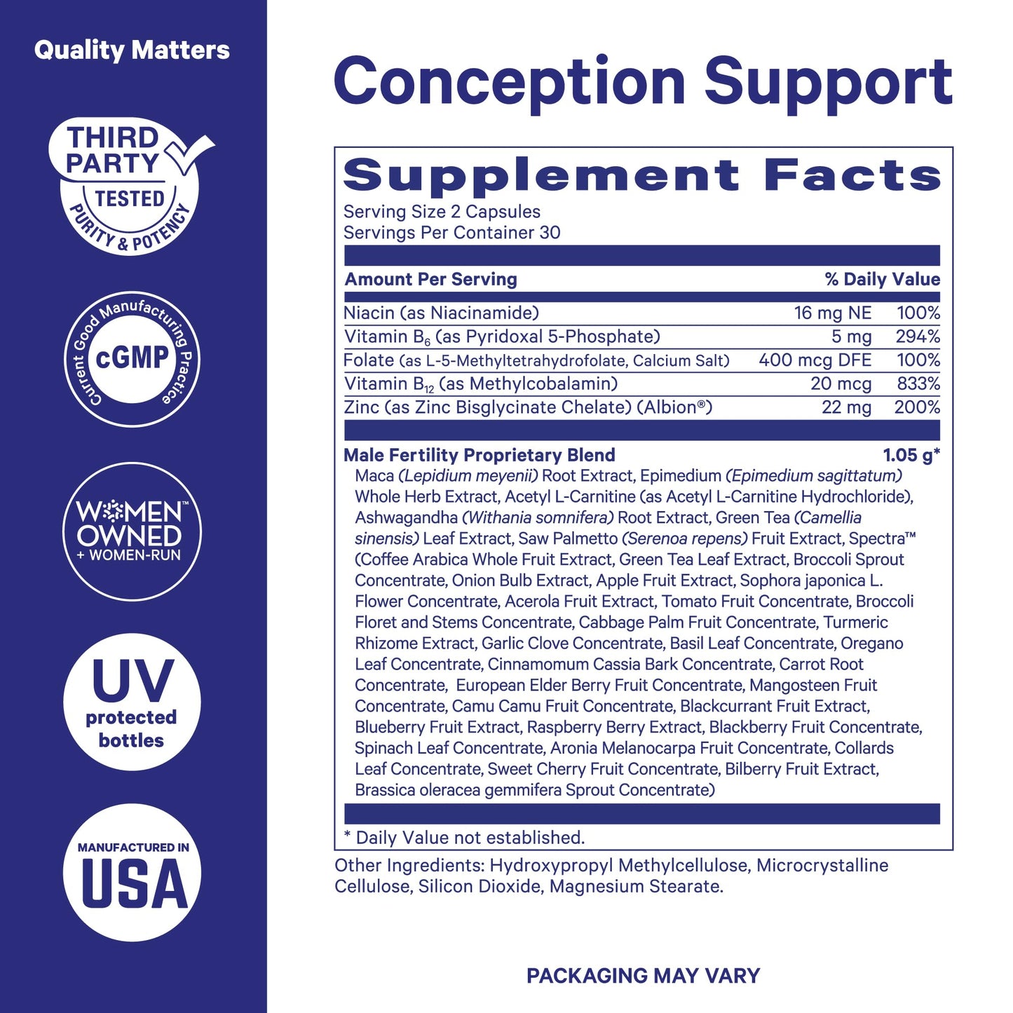 Blue Stork Fertility Supplements for Men – Male Prenatal Vitamins (60 caps)