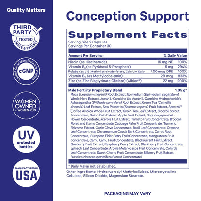 Blue Stork Fertility Supplements for Men – Male Prenatal Vitamins (60 caps)