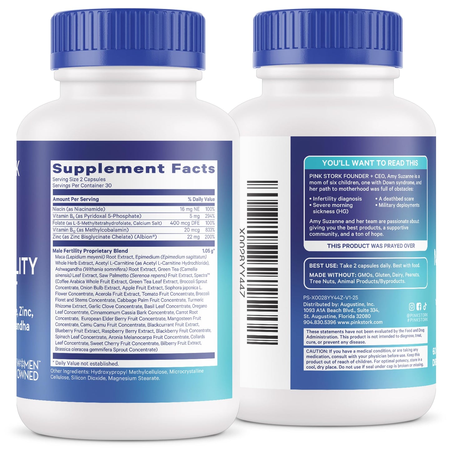Blue Stork Fertility Supplements for Men – Male Prenatal Vitamins (60 caps)
