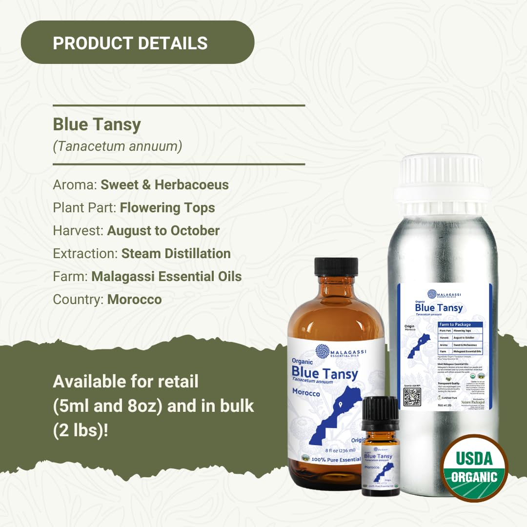 Organic Blue Tansy Essential Oil 5 mL – Malagassi Essential Oils | Face Oil, Candle & Soap Making