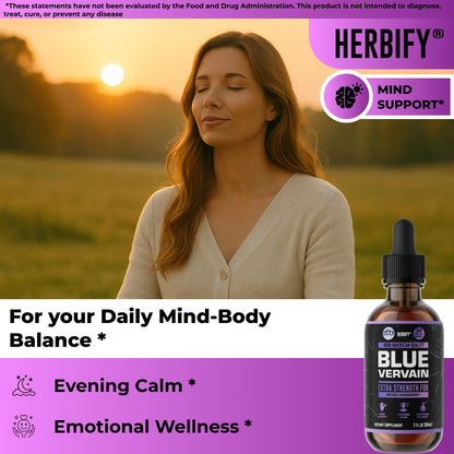 Blue Vervain Drops – Verbena Tincture for Mood & Balance (2 oz) – Made in USA