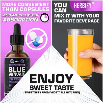 Blue Vervain Drops – Verbena Tincture for Mood & Balance (2 oz) – Made in USA