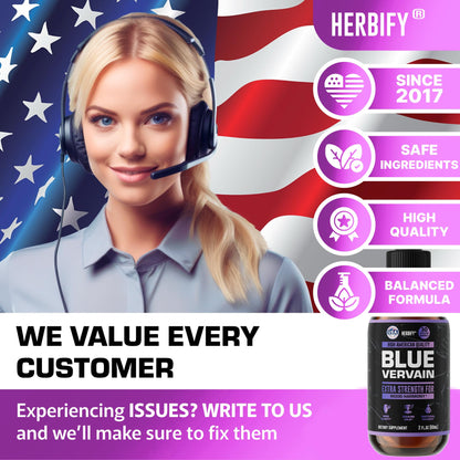 Blue Vervain Drops – Verbena Tincture for Mood & Balance (2 oz) – Made in USA
