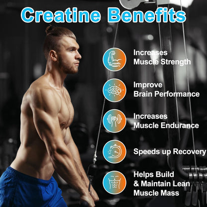 Creatine Monohydrate Gummies 5600mg – 120 CT, Sugar Free, Blueberry Flavor, For Men & Women