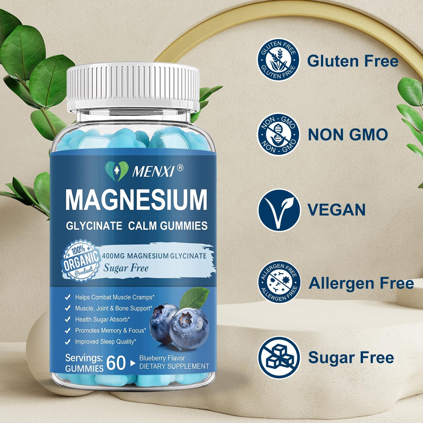 Magnesium Gummies 600mg per Serving | Glycinate 400mg + Malate 200mg