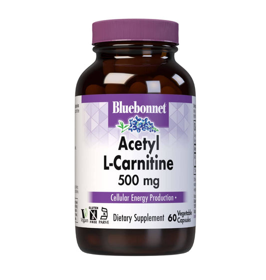 BlueBonnet Acetyl L-Carnitine 500 mg Vitamin Capsules, 60 Count BritishVita | Premium UK Vitamins & Wellness Supplements