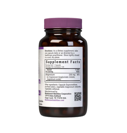 Bluebonnet Albion Buffered Chelated Magnesium 200 mg | 120 Veg Capsules