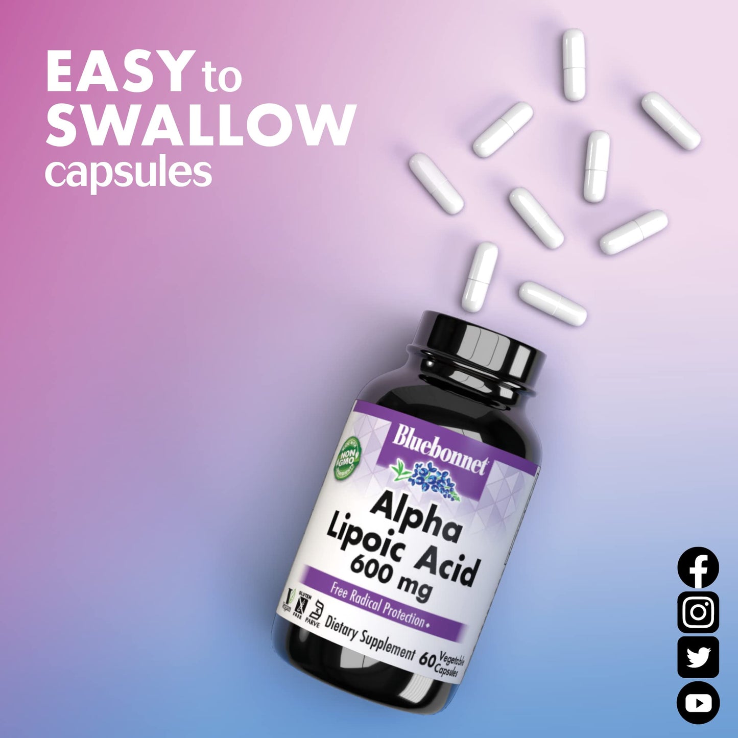 BLUEBONNET NUTRITION Alpha Lipoic Acid 100 mg - 30 Veg Capsules | Non-GMO & Vegan
