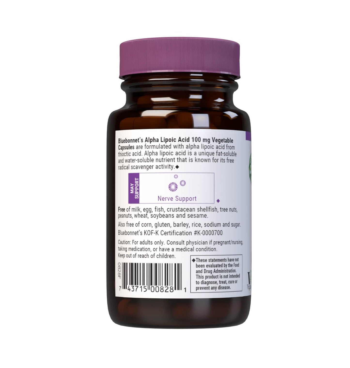 BLUEBONNET NUTRITION Alpha Lipoic Acid 100 mg - 30 Veg Capsules | Non-GMO & Vegan