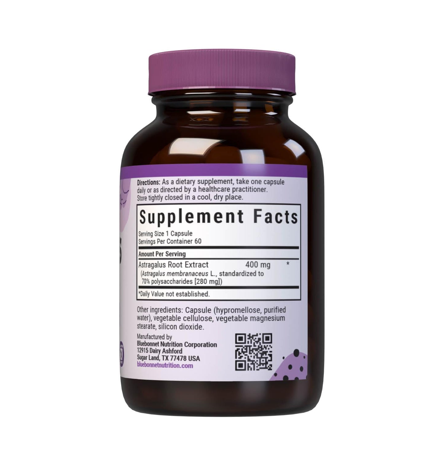 BlueBonnet Astragalus Root Extract Supplement 60 Count – Immune Support, Vegan Capsules