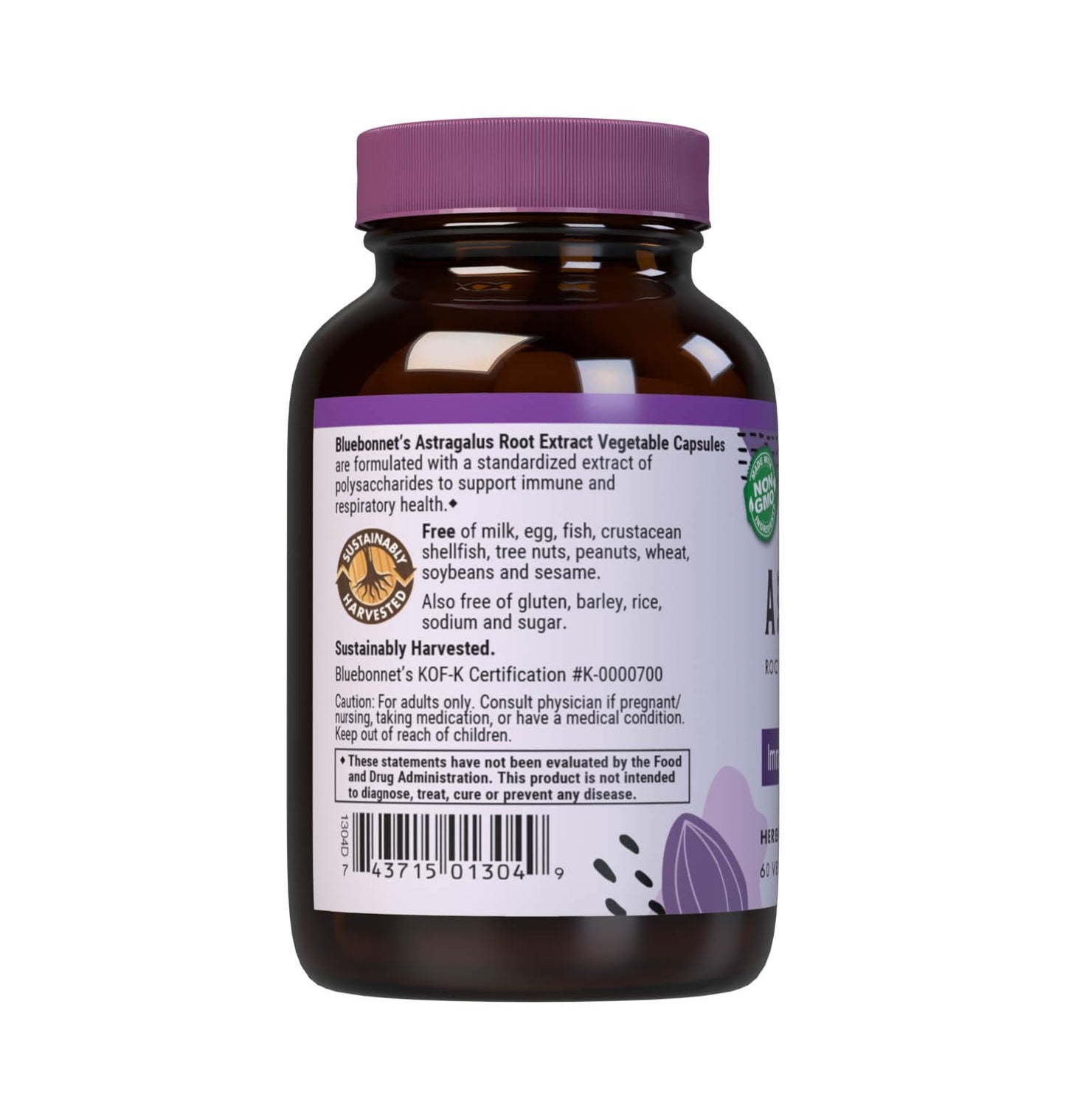 BlueBonnet Astragalus Root Extract Supplement 60 Count – Immune Support, Vegan Capsules