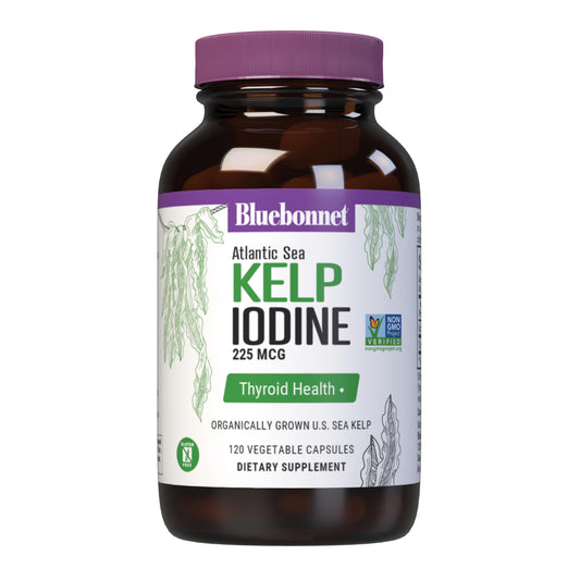 Bluebonnet Atlantic Sea Kelp Iodine 225 mcg – Organic U.S. Sea Kelp, Non-GMO, Gluten-Free, 120 Veg Capsules BritishVita | Premium UK Vitamins & Wellness Supplements