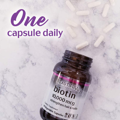 Bluebonnet Beautiful Ally Biotin 10,000 mcg – Hair & Nails, 90 Veg Capsules
