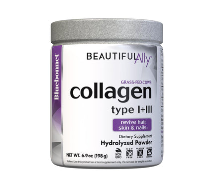 Bluebonnet Beautiful Ally Collagen Powder – Grass-Fed Type I & III, Unsweetened
