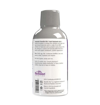 Bluebonnet Beautiful Ally Liquid Hyaluronic Acid — 50 mg/Serving, Vegan, Non-GMO