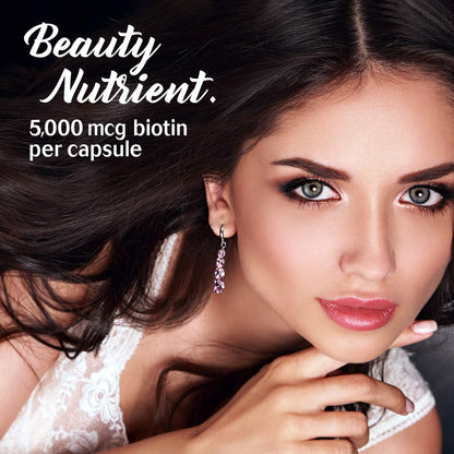 Bluebonnet Nutrition Biotin 5000 mcg – Hair & Nail Support, 120 Veg Capsules