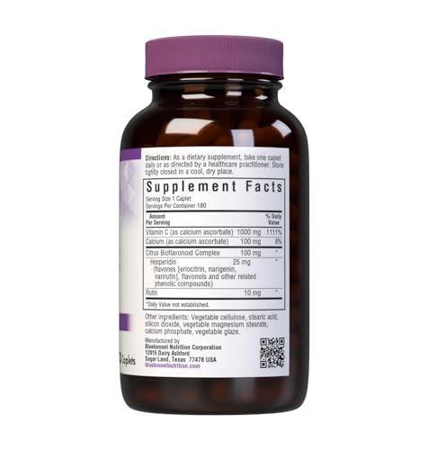 Bluebonnet Buffered Vitamin C 1000 mg Caplets – Immune Support, Non-GMO, Vegan, Gluten-Free
