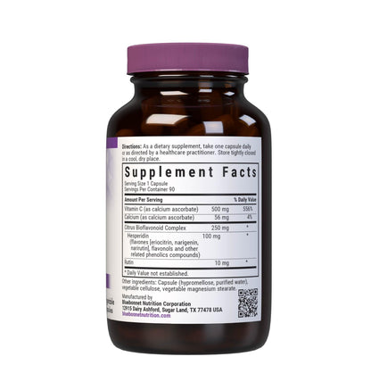 BlueBonnet Buffered Vitamin C 500mg – Immune Support & Skin Health | Vegan, Non-GMO, 90 Caps