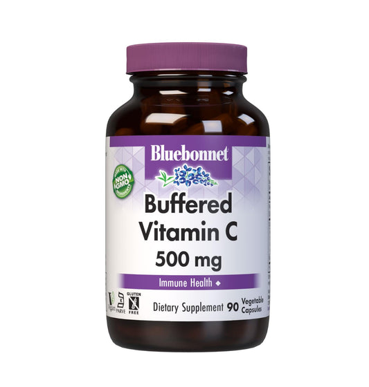 BlueBonnet Buffered Vitamin C 500mg – Immune Support & Skin Health | Vegan, Non-GMO, 90 Caps BritishVita | Premium UK Vitamins & Wellness Supplements