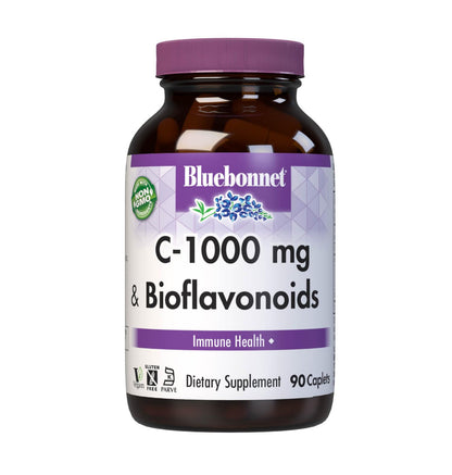 BlueBonnet Vitamin C 1000 mg + Bioflavonoids Caplets, 90 Count | Immune Support