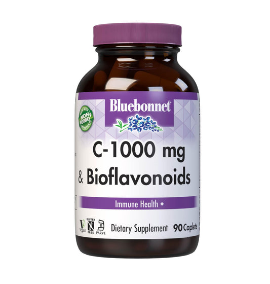 BlueBonnet Vitamin C 1000 mg + Bioflavonoids Caplets, 90 Count | Immune Support BritishVita | Premium UK Vitamins & Wellness Supplements