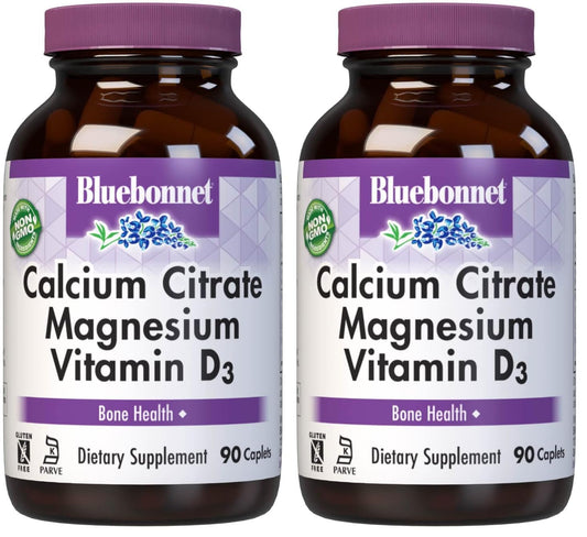 Bluebonnet Calcium Citrate Magnesium Plus Vitamin D3 Caplets – 90 Count Pack of 2 BritishVita | Premium UK Vitamins & Wellness Supplements