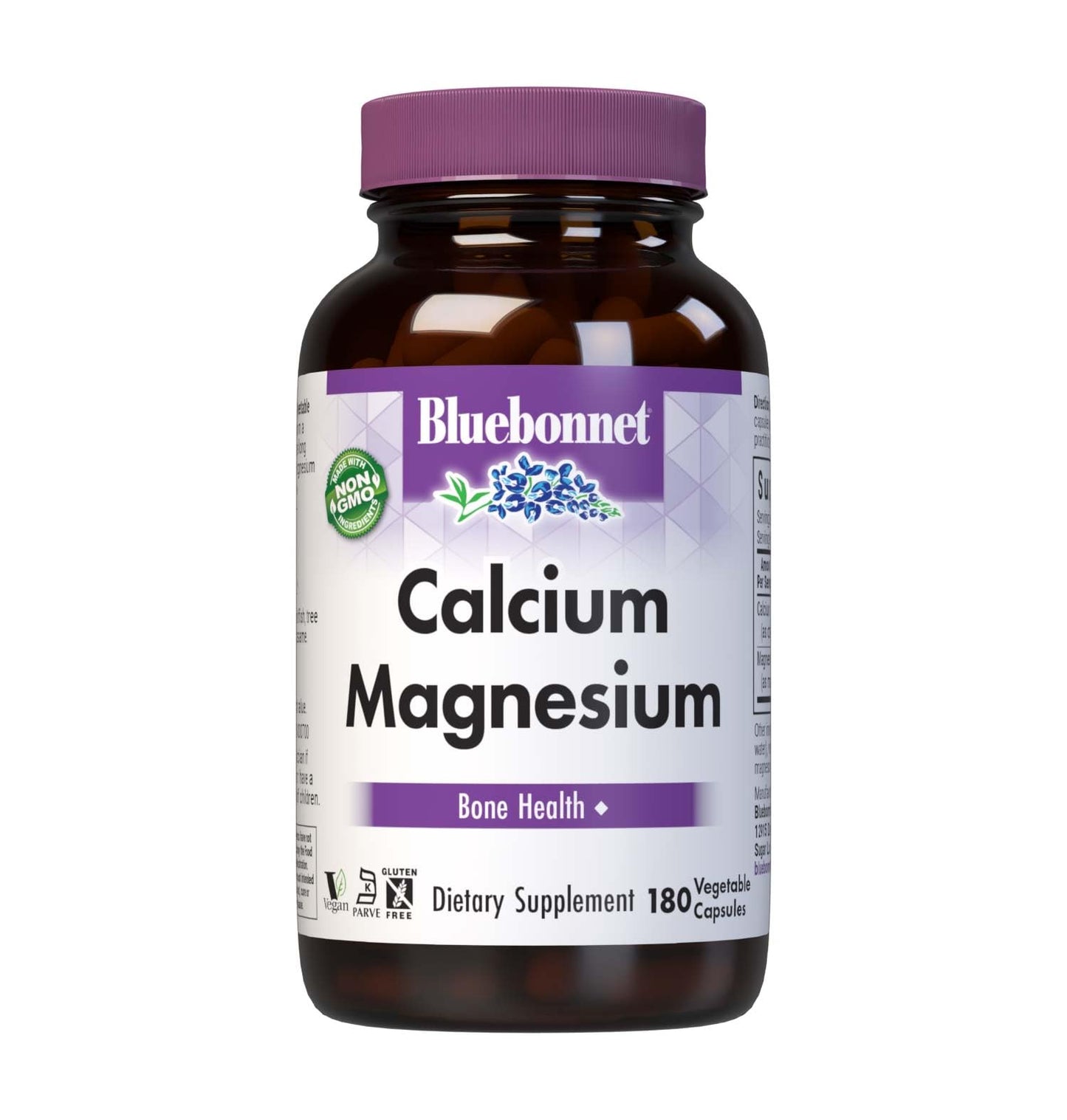 Bluebonnet Calcium & Magnesium – Bone Health, Soy-Free & Gluten-Free | 180 Veg Capsules