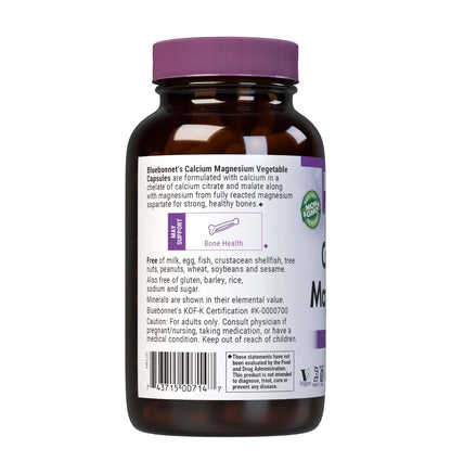 Bluebonnet Calcium & Magnesium – Bone Health, Soy-Free & Gluten-Free | 180 Veg Capsules