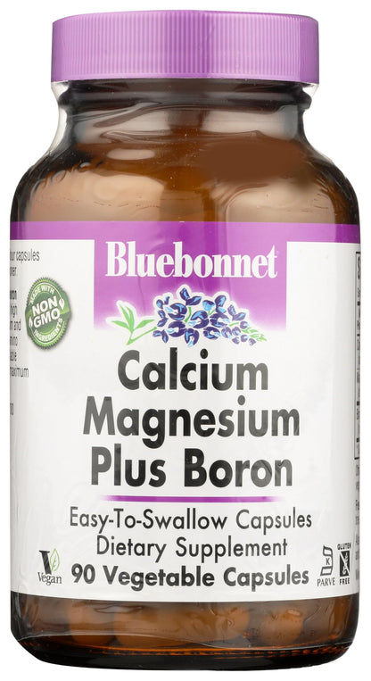 BlueBonnet Calcium Magnesium Plus Boron Vegetarian Capsules - Off White, 90 Count