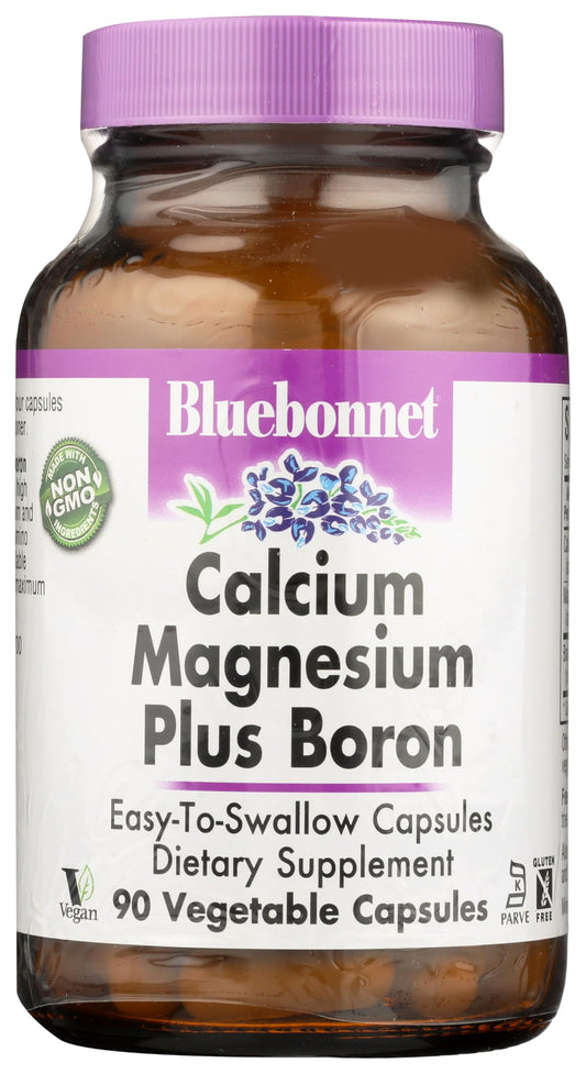 BlueBonnet Calcium Magnesium Plus Boron Vegetarian Capsules - Off White, 90 Count BritishVita | Premium UK Vitamins & Wellness Supplements