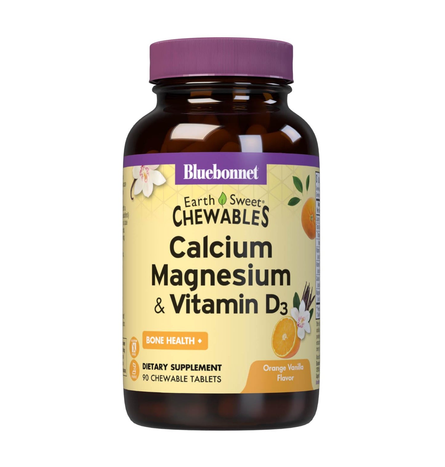 Bluebonnet Calcium Magnesium Plus Vitamin D3 EarthSweet – Bone Health & Muscle Support