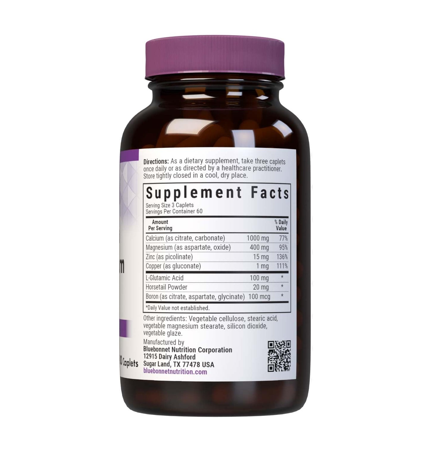 Bluebonnet Calcium Magnesium Zinc Caplets – 180 Count | Bone Health Support