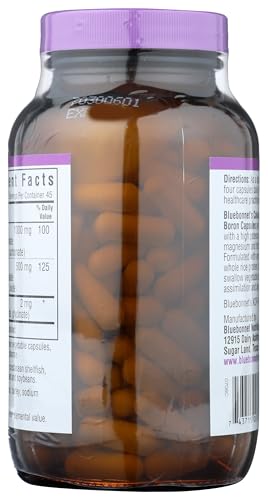 BlueBonnet Calcium Magnesium Plus Boron Capsules – 180 Count, Vegetarian, Off-White