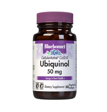 Bluebonnet CellularActive CoQ10 Ubiquinol 50 mg Vegetarian Softgels – Heart & Cellular Health
