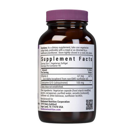 BlueBonnet CoQ-10 100 mg Vegetarian Softgels – 90 Count